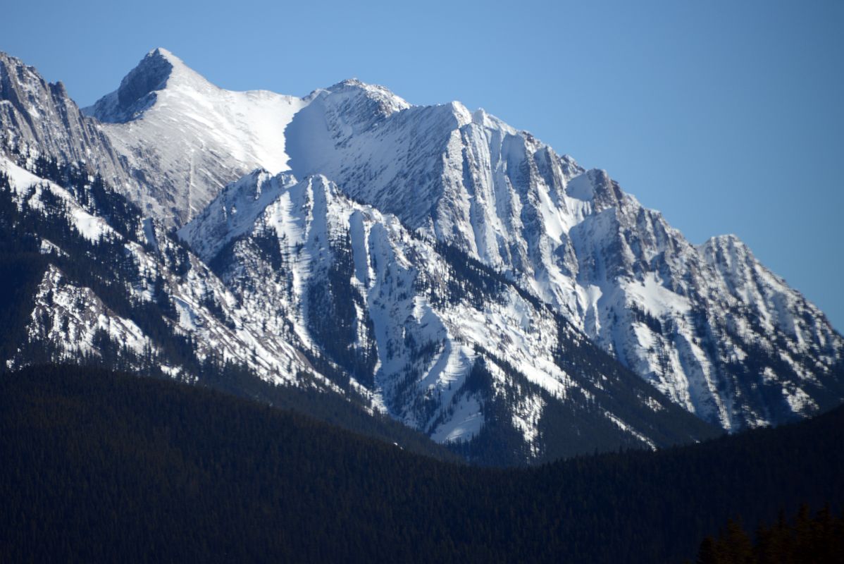 03D Sundance Range Close Up From Trans Canada Highway After Leaving Banff Towards Lake Louise In Winter